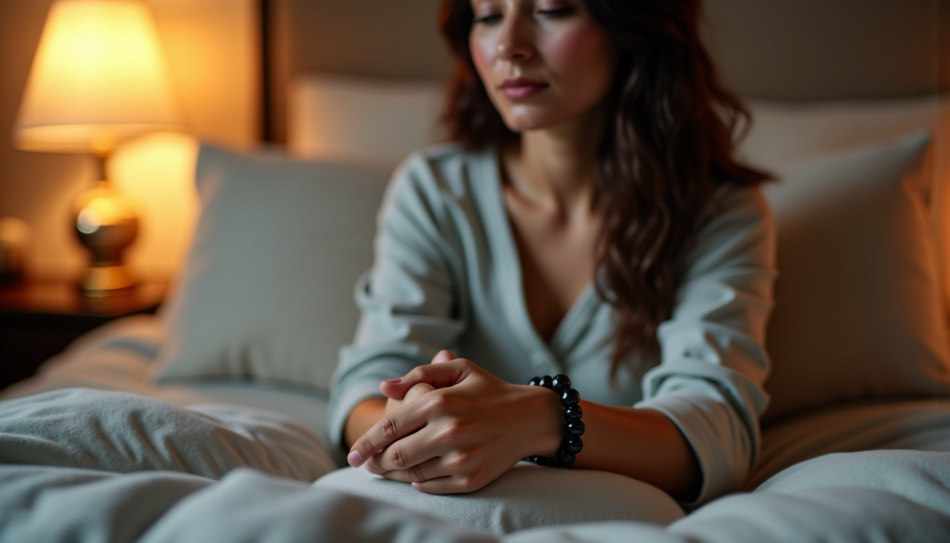 Illustration : ant le sommeil. c'est une question de pr&eacute;f&eacute;rence &mdash; choisir et porter votre bracelet de protection obsidienne?